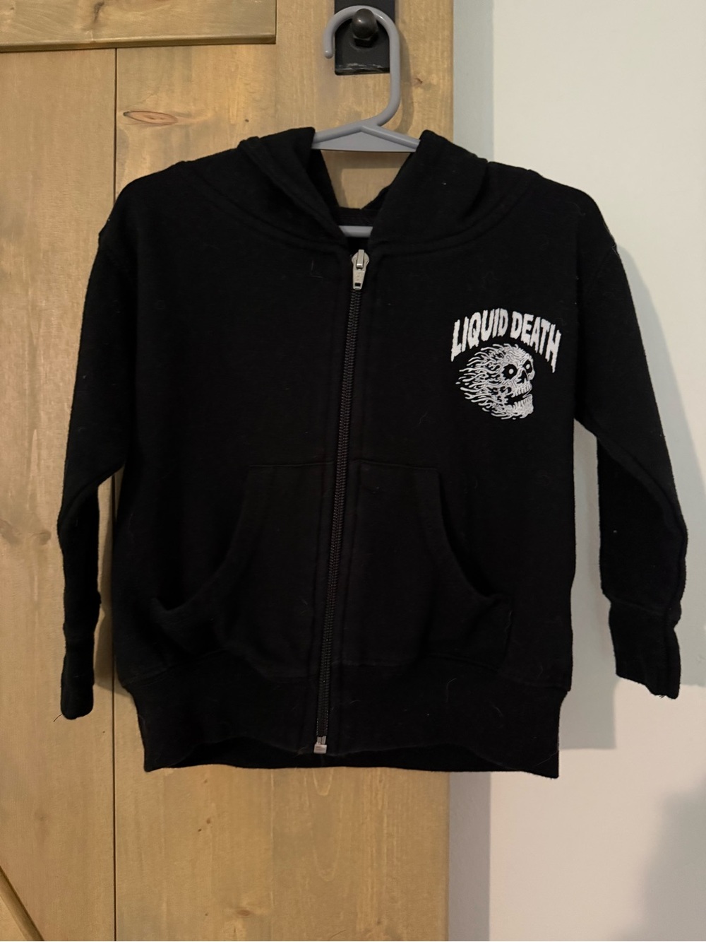 Liquid Death Black Zip-Up Hoodie toddler 2t